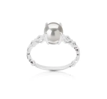 7.5-8mm AAAA Quality Freshwater Cultured Pearl Ring in Dawn White 7.5-8mm AAAA Quality Freshwater Cultured Pearl Ring in Dawn White